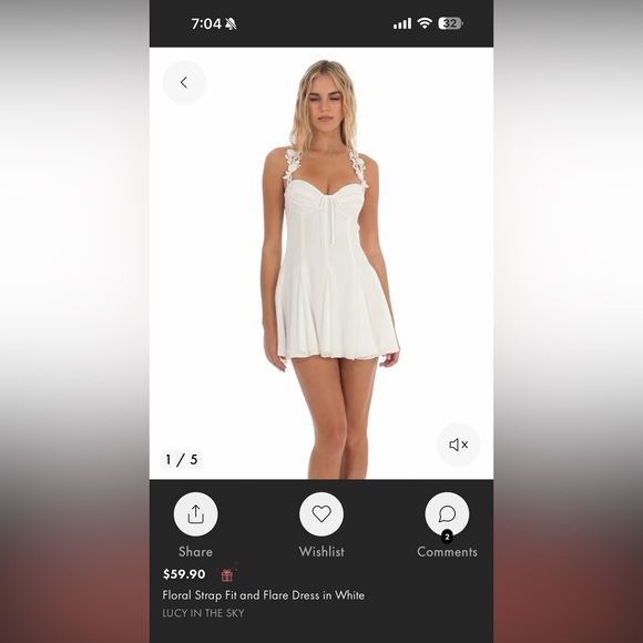 White Lucy in the Sky Mini Dress - Picture 2 of 2